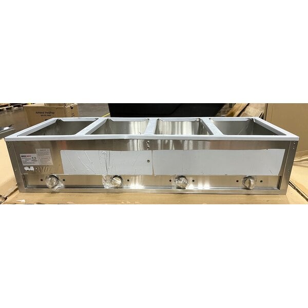 Scratch and Dent ServIt Four Pan Open Well Electric Steam Table with Partially Enclosed Base - 208/240V, 3000W