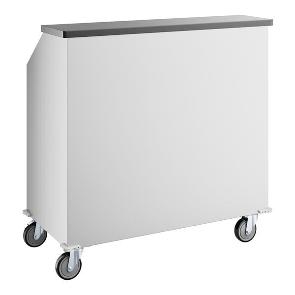 Scratch and Dent Regency 48" Basic Stainless Steel Portable Bar with Two Removable Speed Rails and Ice Bin