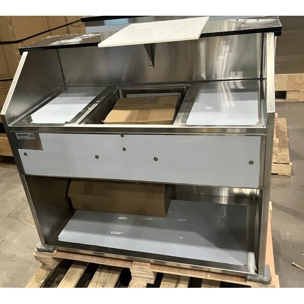 Scratch and Dent Regency 48" Basic Stainless Steel Portable Bar with Two Removable Speed Rails and Ice Bin