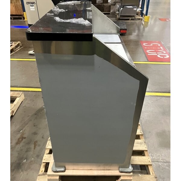 Scratch and Dent Regency 48" Basic Stainless Steel Portable Bar with Two Removable Speed Rails and Ice Bin