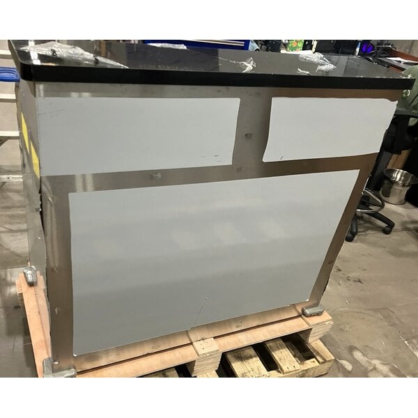 Scratch and Dent Regency 48" Basic Stainless Steel Portable Bar with Two Removable Speed Rails and Ice Bin