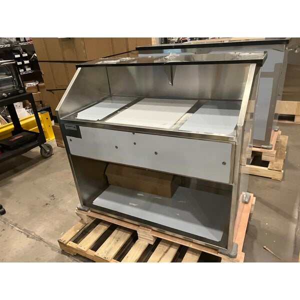 Scratch and Dent Regency 48" Basic Stainless Steel Portable Bar with Two Removable Speed Rails and Ice Bin