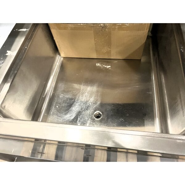 Scratch and Dent Regency 48" Basic Stainless Steel Portable Bar with Two Removable Speed Rails and Ice Bin