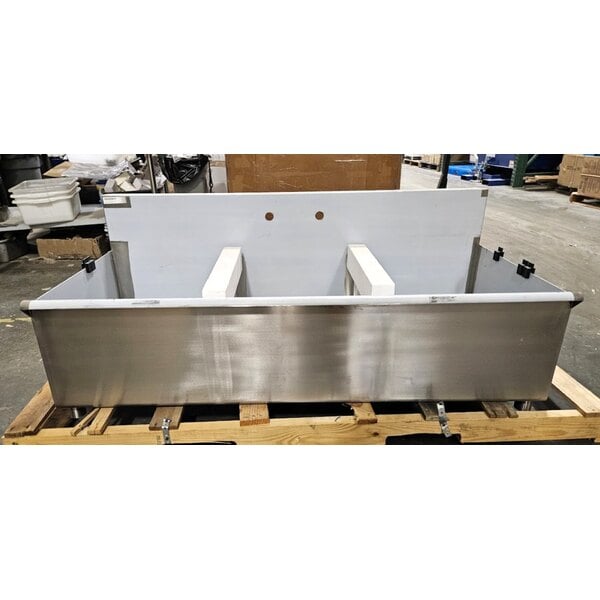 Scratch and Dent Regency 60" Three Compartment Commercial Utility Sink with 20" x 24" x 14" Sink Bowls