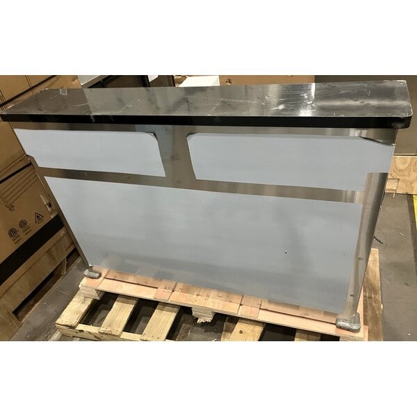 Scratch and Dent Regency 63" Basic Stainless Steel Portable Bar with Two Removable Speed Rails and Ice Bin
