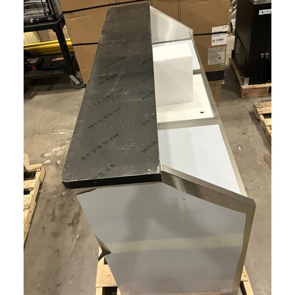 Scratch and Dent Regency 63" Basic Stainless Steel Portable Bar with Two Removable Speed Rails and Ice Bin