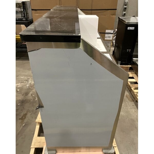 Scratch and Dent Regency 63" Basic Stainless Steel Portable Bar with Two Removable Speed Rails and Ice Bin