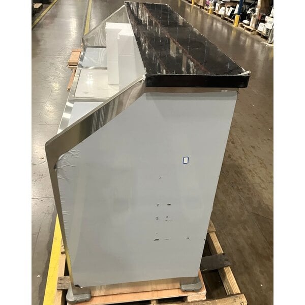 Scratch and Dent Regency 63" Basic Stainless Steel Portable Bar with Two Removable Speed Rails and Ice Bin