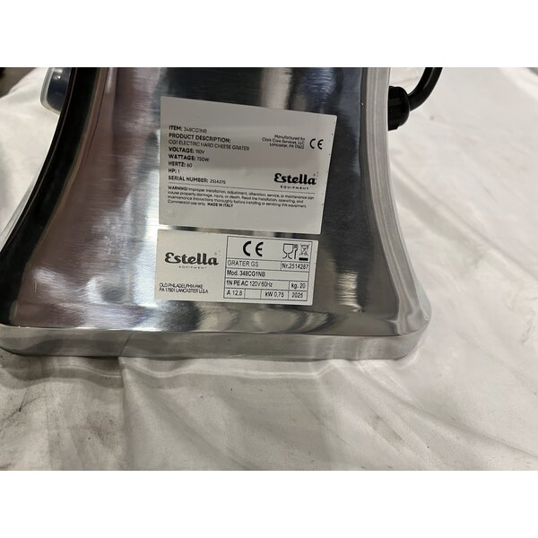 Scratch and Dent Estella CG1NB 2.5 lb. Per Minute Electric Hard Cheese Grater - 110V, 1 hp