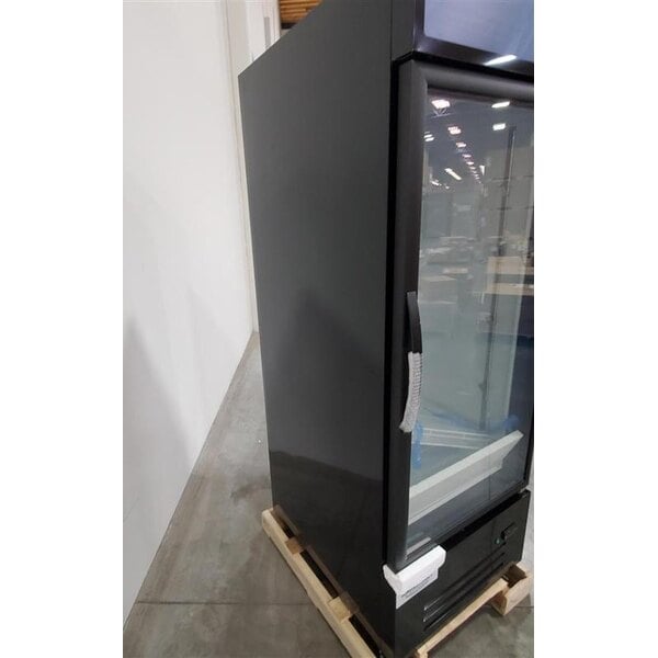 Scratch and Dent MainStreet Equipment GMC-23 28" Black Swing Glass Door Merchandiser Refrigerator - 120V
