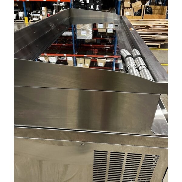 Scratch and Dent Cooking Performance Group 60N Ultra Series 60" Chrome Plated Natural Gas 5-Burner Countertop Griddle and 2 Drawer Refrigerated Base - 150,000 BTU