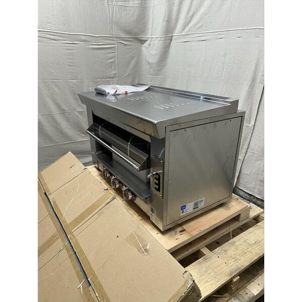 Scratch and Dent Cooking Performance Group S-36-SB-N 36" Natural Gas Infrared Salamander Broiler with 36" Heat Shield and Mounting Brackets - 36,000 BTU