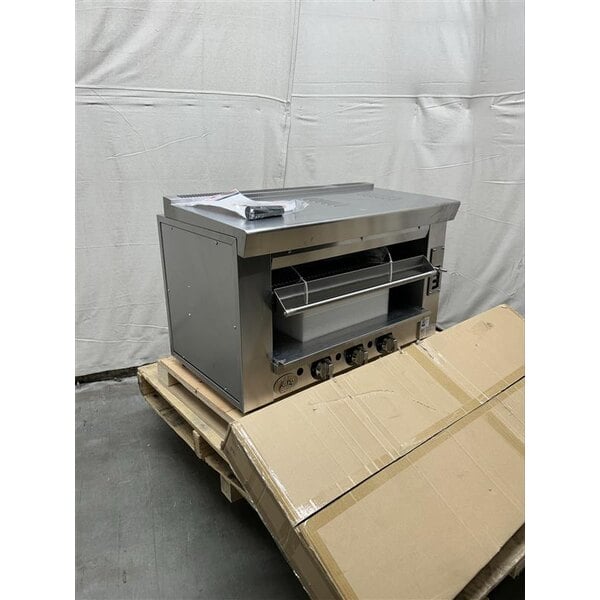 Scratch and Dent Cooking Performance Group S-36-SB-N 36" Natural Gas Infrared Salamander Broiler with 36" Heat Shield and Mounting Brackets - 36,000 BTU