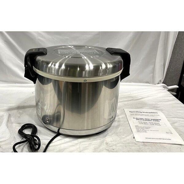 Scratch and Dent Zojirushi THA-603SA 66 Cup (Cooked) Stainless Steel Electric Rice Warmer with Removable Pot - 120V, 77W