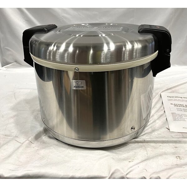 Scratch and Dent Zojirushi THA-603SA 66 Cup (Cooked) Stainless Steel Electric Rice Warmer with Removable Pot - 120V, 77W