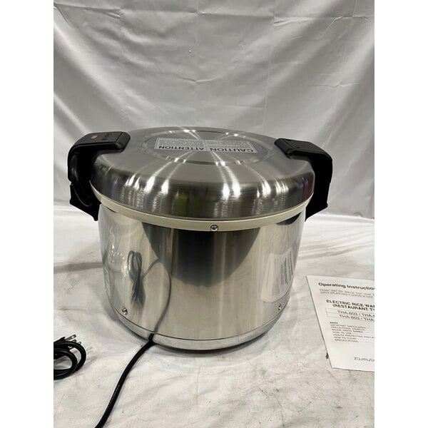 Scratch and Dent Zojirushi THA-603SA 66 Cup (Cooked) Stainless Steel Electric Rice Warmer with Removable Pot - 120V, 77W
