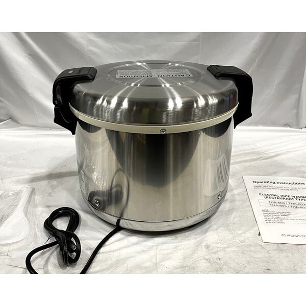 Scratch and Dent Zojirushi THA-603SA 66 Cup (Cooked) Stainless Steel Electric Rice Warmer with Removable Pot - 120V, 77W