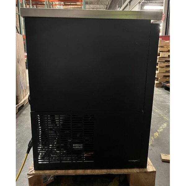 Scratch and Dent Avantco UBB-4G-HC 90" Black Counter Height Glass Door Back Bar Refrigerator with LED Lighting