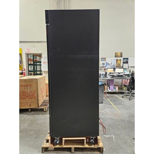 Scratch and Dent Avantco GDC-49-HC 53" Black Swing Glass Door Merchandiser Refrigerator with LED Lighting