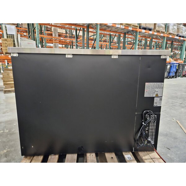 Scratch and Dent Avantco UBB-48G-HC 48" Black Counter Height Narrow Glass Door Back Bar Refrigerator with LED Lighting