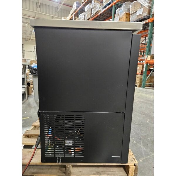 Scratch and Dent Avantco UBB-48G-HC 48" Black Counter Height Narrow Glass Door Back Bar Refrigerator with LED Lighting