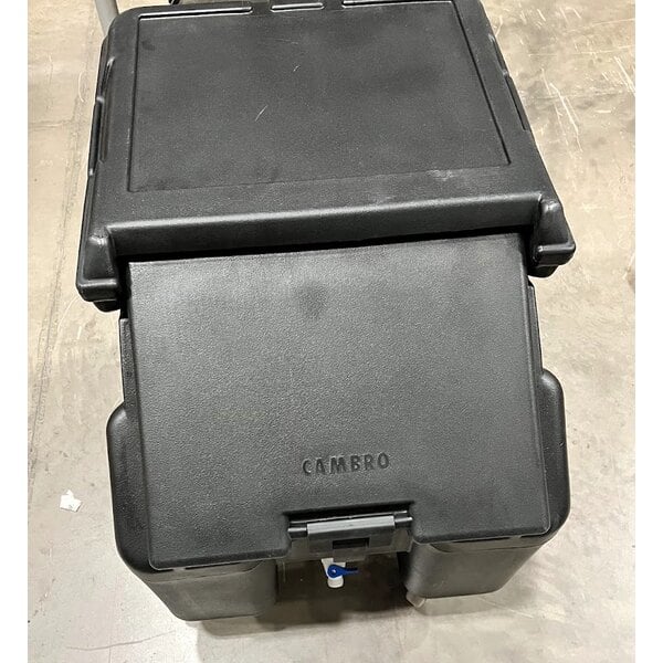Scratch and Dent Cambro ICS100L110 SlidingLid™ Black Mobile Ice Bin - 100 lb. Capacity