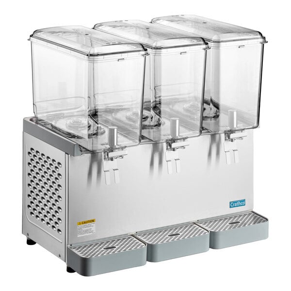 Scratch and Dent Crathco SR-35-16 Classic Pro Bubbler Triple 4.75 Gallon Bowl Refrigerated Beverage Dispenser - 120V