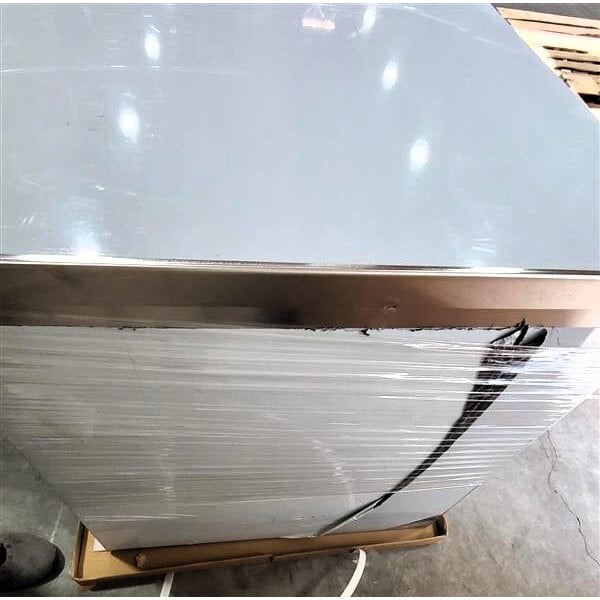 Scratch and Dent Regency 30" x 72" 16 Gauge Type 304 Stainless Steel Enclosed Base Table with Open Front and Adjustable Midshelf