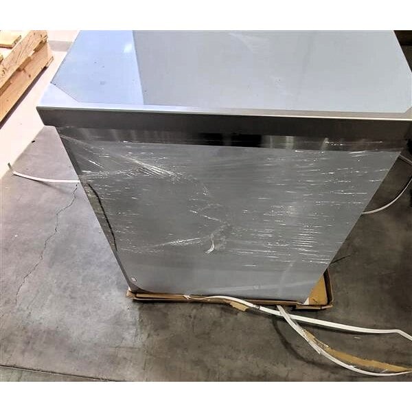 Scratch and Dent Regency 30" x 72" 16 Gauge Type 304 Stainless Steel Enclosed Base Table with Open Front and Adjustable Midshelf