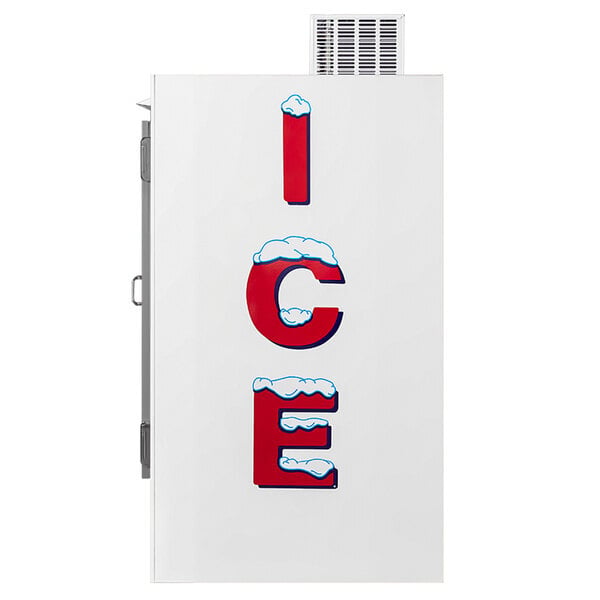 Scratch and Dent Leer 100AS-R290 94" Outdoor Auto Defrost Ice Merchandiser with Straight Front and Galvanized Steel Doors