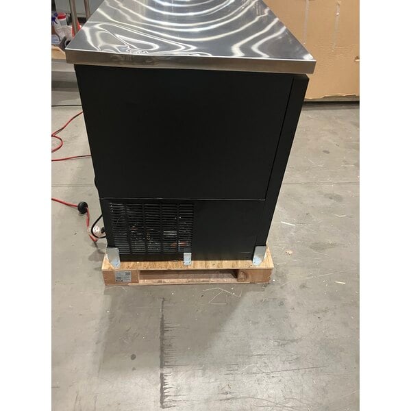 Scratch and Dent Avantco UBB-2G-HC 59" Black Counter Height Glass Door Back Bar Refrigerator with LED Lighting