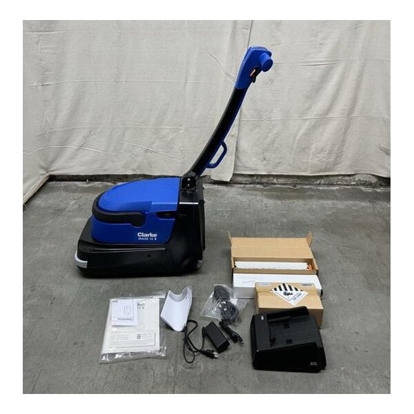 Scratch and Dent Clarke MA30 13B 14" Cordless Walk Behind Cylindrical Floor Scrubber with Fast Charger - 1.6 Gallon