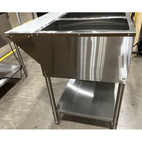 Scratch and Dent Avantco STE-3S Three Pan Open Well Electric Steam Table with Undershelf - 120V, 1500W