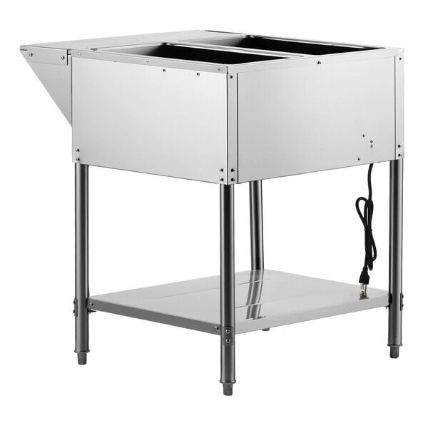 Scratch and Dent Avantco STE-2S Two Pan Open Well Electric Steam Table with Undershelf - 120V, 1000W