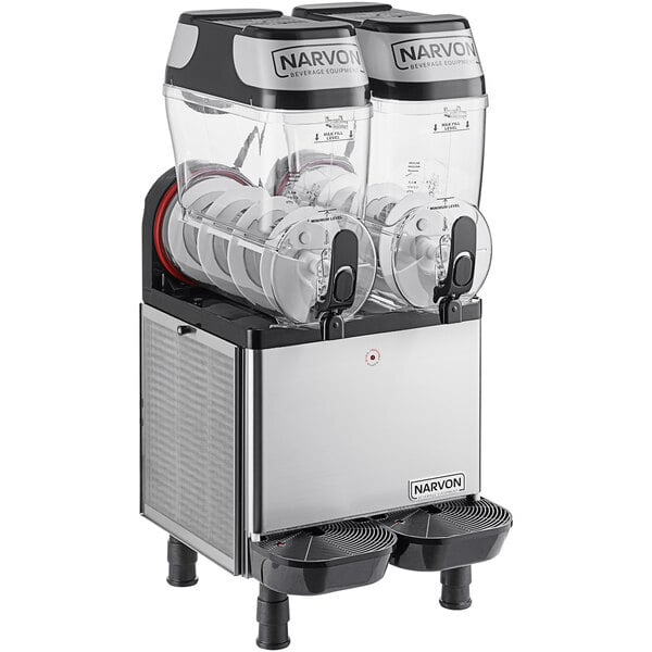 Scratch and Dent Narvon SM2 Double 3 Gallon Pourover Granita / Slushy / Frozen Beverage Machine - 115V