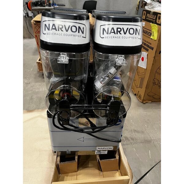 Scratch and Dent Narvon SM2 Double 3 Gallon Pourover Granita / Slushy / Frozen Beverage Machine - 115V