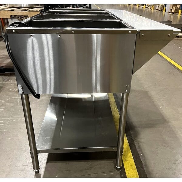 Scratch and Dent Avantco STE-4SA Four Pan Open Well Electric Steam Table with Undershelf - 120V, 2000W