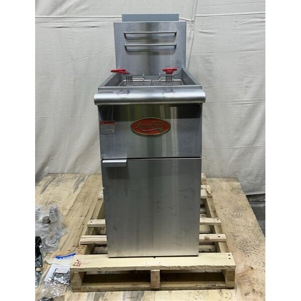 Scratch and Dent Avantco FF50 Liquid Propane 50 lb. Stainless Steel Floor Fryer - 120,000 BTU