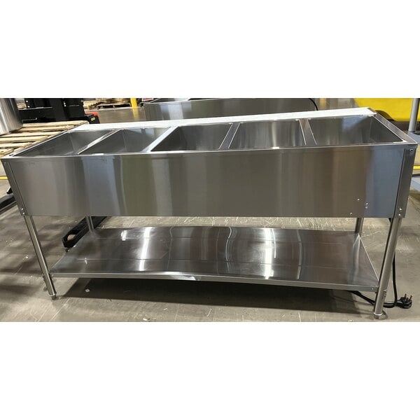 Scratch and Dent Avantco STE-5S Five Pan Open Well Electric Steam Table with Undershelf - 208/240V, 3750W