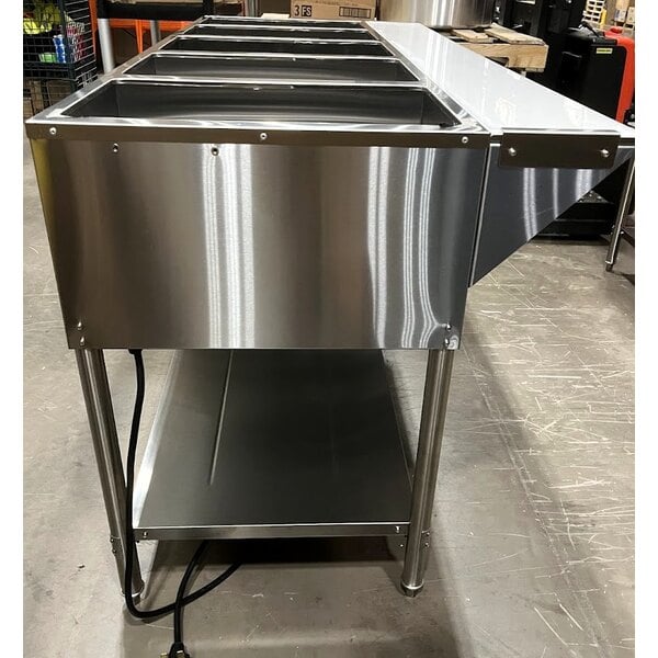 Scratch and Dent Avantco STE-5S Five Pan Open Well Electric Steam Table with Undershelf - 208/240V, 3750W