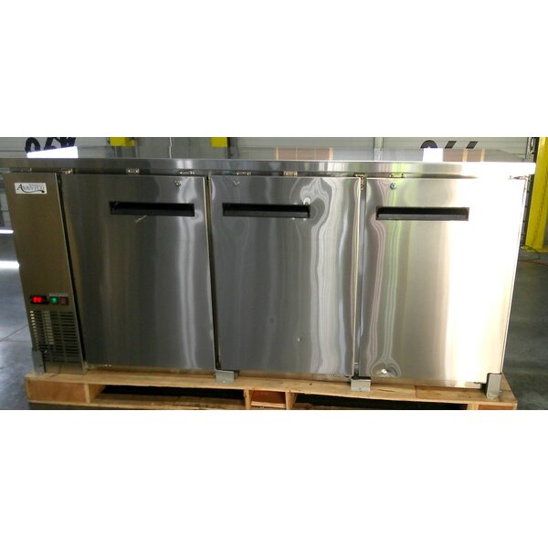Scratch and Dent Avantco UBB-378-HC-S 79" Stainless Steel Counter Height Solid Door Back Bar Refrigerator with LED Lighting