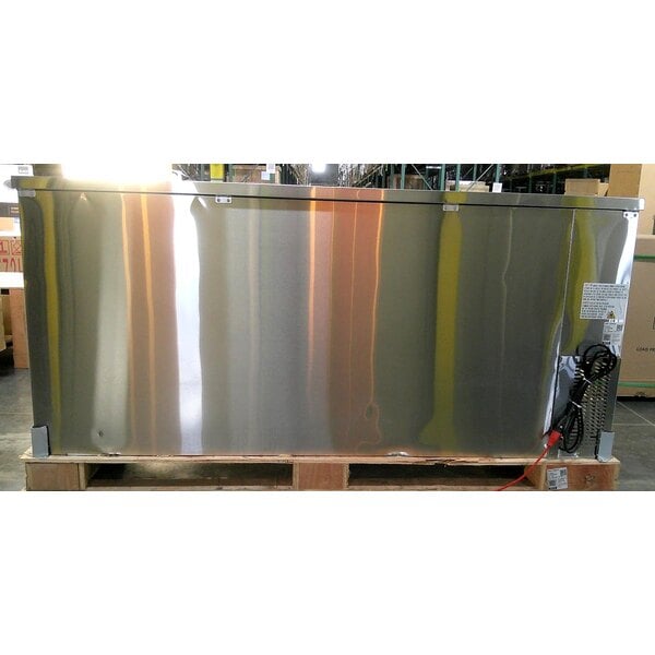 Scratch and Dent Avantco UBB-378-HC-S 79" Stainless Steel Counter Height Solid Door Back Bar Refrigerator with LED Lighting