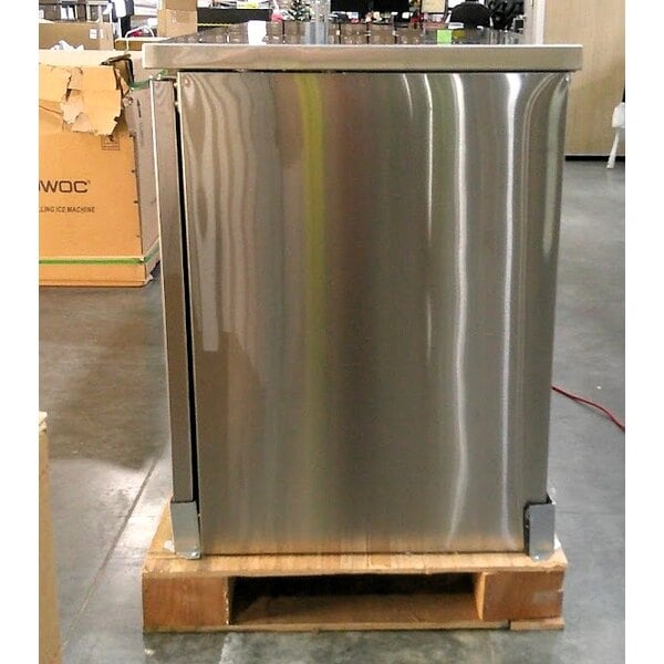 Scratch and Dent Avantco UBB-378-HC-S 79" Stainless Steel Counter Height Solid Door Back Bar Refrigerator with LED Lighting