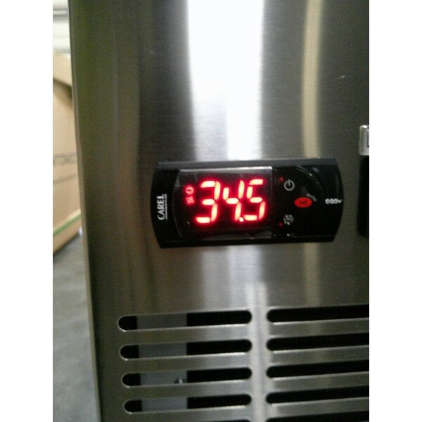 Scratch and Dent Avantco UBB-378-HC-S 79" Stainless Steel Counter Height Solid Door Back Bar Refrigerator with LED Lighting