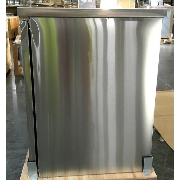 Scratch and Dent Avantco UBB-378-HC-S 79" Stainless Steel Counter Height Solid Door Back Bar Refrigerator with LED Lighting