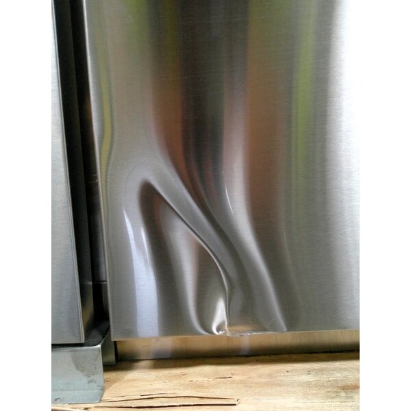 Scratch and Dent Avantco UBB-378-HC-S 79" Stainless Steel Counter Height Solid Door Back Bar Refrigerator with LED Lighting