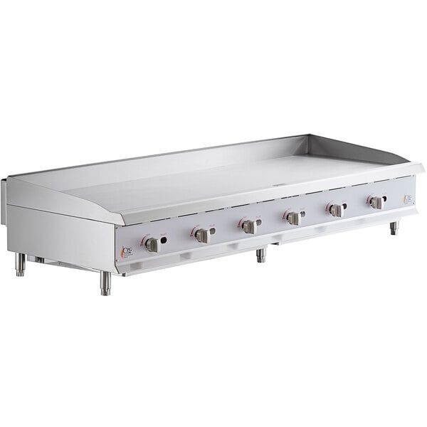 Scratch and Dent Cooking Performance Group GM-CPG-72-NL 72" Gas Countertop Griddle with Manual Controls - 180,000 BTU