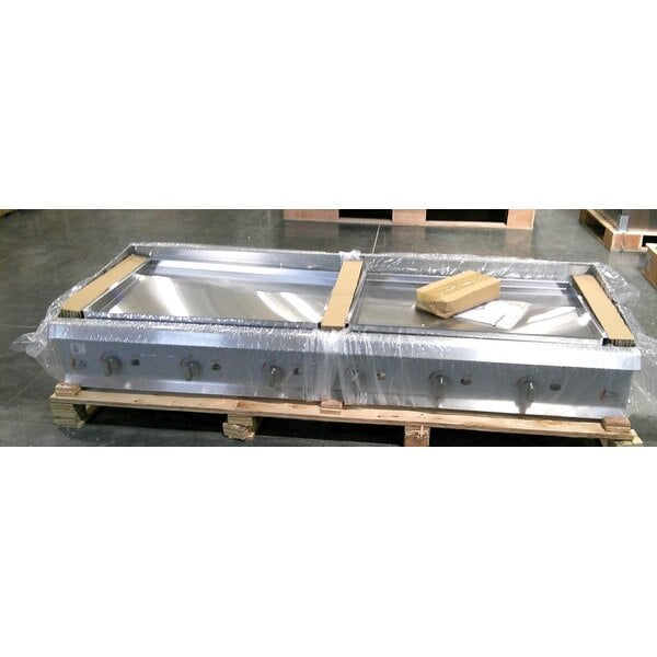 Scratch and Dent Cooking Performance Group GM-CPG-72-NL 72" Gas Countertop Griddle with Manual Controls - 180,000 BTU