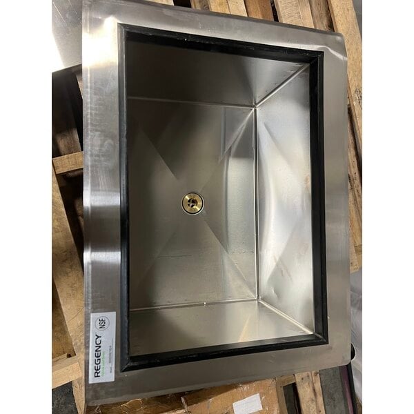 Scratch and Dent Regency 18" x 24" Stainless Steel Drop-In Ice Bin with Sliding Lid - 50 lb.