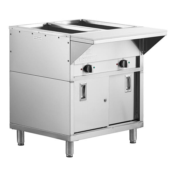 Scratch and Dent ServIt Two Pan Open Well Electric Steam Table with Fully Enclosed Base - 120V, 1,000W